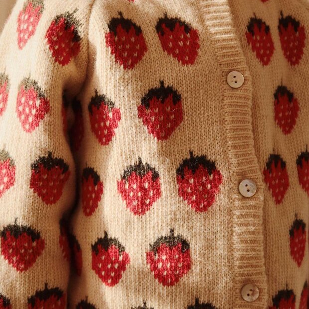 KONGES SLØJD - BELOU KNIT COLLAR CARDIGAN | STRAWBERRY