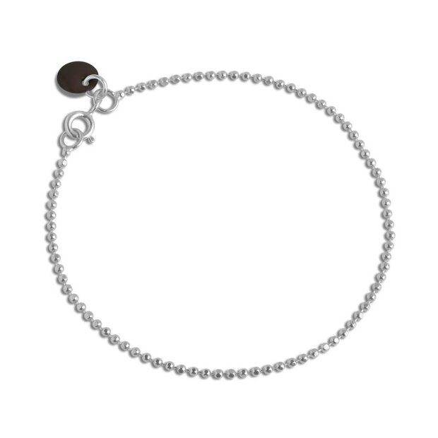 ENAMEL COPENHAGEN - BALL CHAIN ARMBÅND | SØLV M/SORT