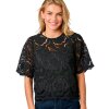 NEO NOIR - TRISHA BIG LACE BLUSE | SORT