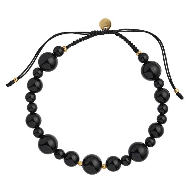 STINE A - CHERRI BON BON ARMBÅND | FORGYLDT/BLACK ONYX