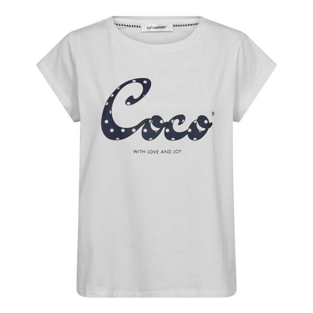 CO COUTURE - DOT COCO T-SHIRT | HVID/NAVY