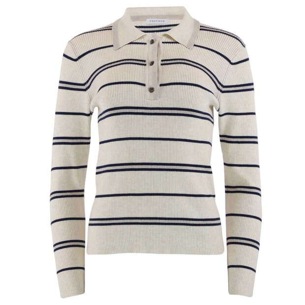 CONTINUE COPENHAGEN - EVA STRIBET POLO | OFFWHITE/NAVY