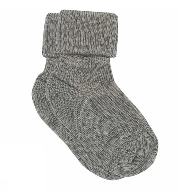 MP STRØMPER - WOOL RIB BABY SOCKS | GRÅ MELANGE