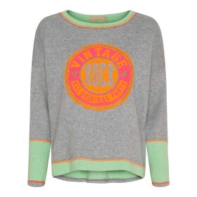 MARTA DU CHATEAU - RACHELLE SWEATSHIRT | GRÅ/GRØN