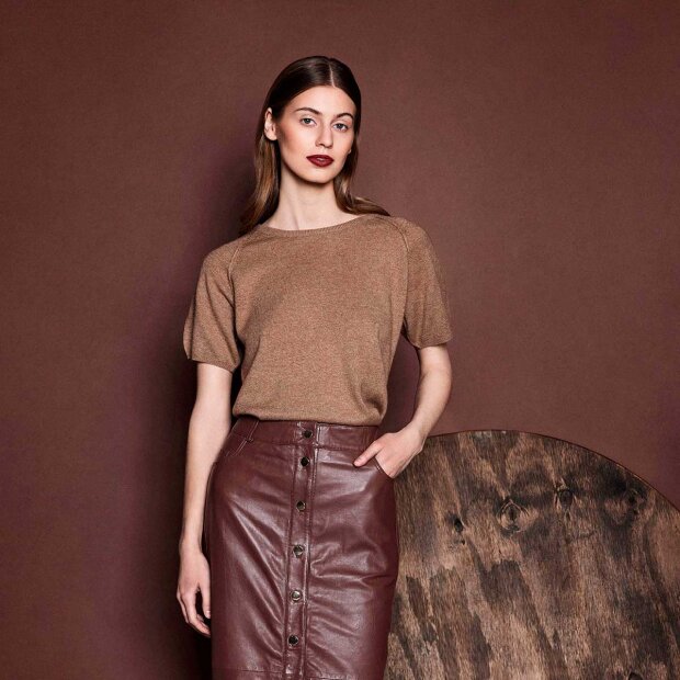 BTF CPH - T-SHIRT I CASHMERE/MERINOULD | TAUPE MELANGE