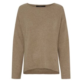 BTF CPH - BLUSE I CASHMERE M/BÅDUDSKÆRING | BRUN