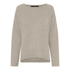 BTF CPH - BLUSE I CASHMERE M/BÅDUDSKÆRING | BEIGE