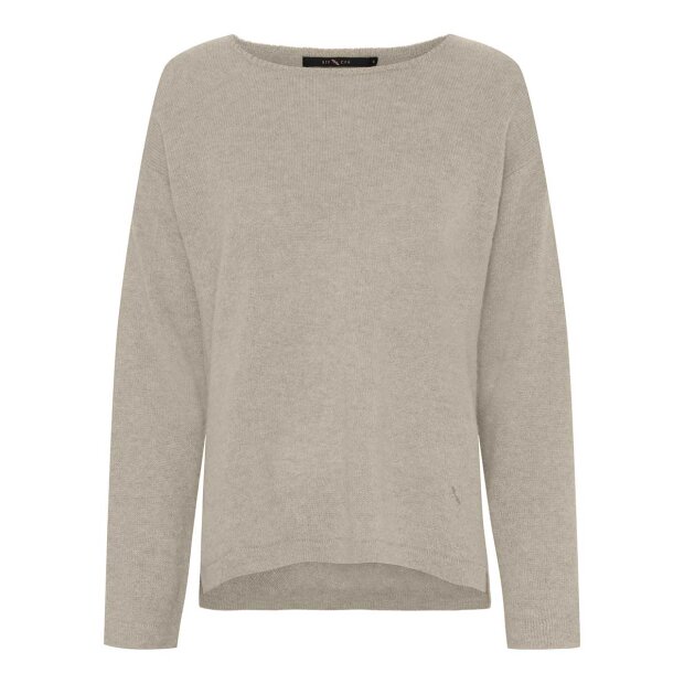 BTF CPH - BLUSE I CASHMERE M/BÅDUDSKÆRING | BEIGE