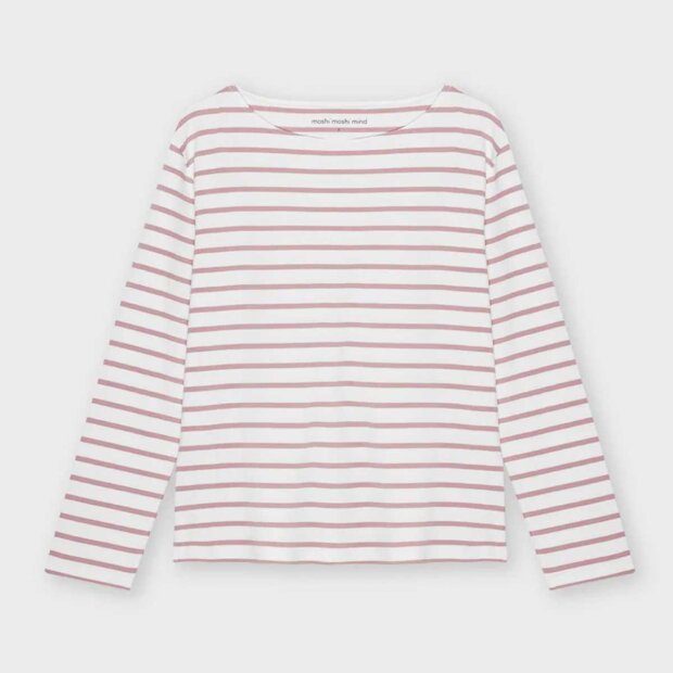 MOSHI MOSHI MIND - BLESSED STRIBET SWEATSHIRT | ECRU/DUST ROSE