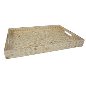 SPEEDTSBERG - DEKO BAKKE I MDF 50X35X5 CM - BEIGE/HVID