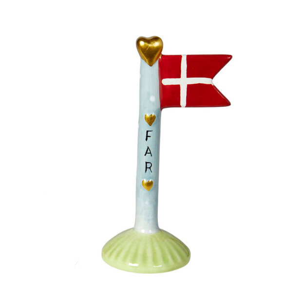 SPEEDTSBERG - KERAMIKFLAG FAR 14 CM | LYSEBLÅ