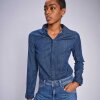 MOS MOSH - MATTIE FLIP DENIM SKJORTE | DARK BLUE