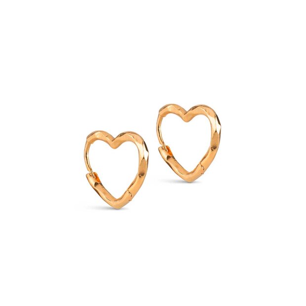 ENAMEL COPENHAGEN - ORGANIC HEART SMALL HOOPS | FORGYLDT