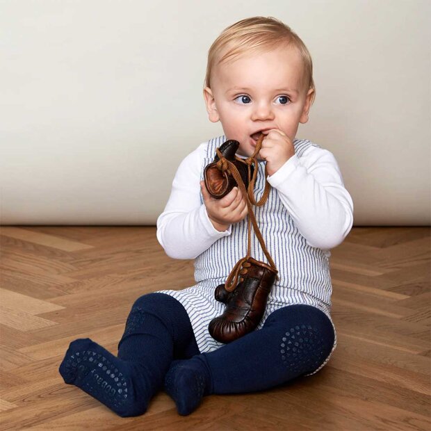 GOBABYGO - KRAVLE STRØMPEBUKSER I ØKOLOGISK BOMULD | NAVY BLUE