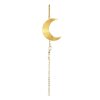 JANE KØNIG - HALF MOON EARRING W/PEARL CHAIN | FORGYLDT