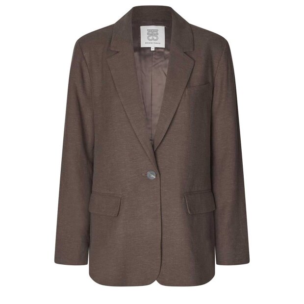 SECOND FEMALE - LINO NEW FIT BLAZER | CHOCOLATE BROWN